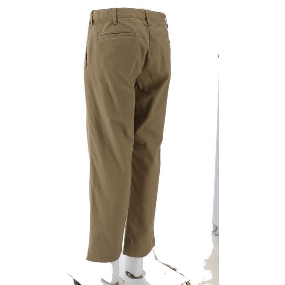 NWT LANDS' END COMFORT WAIST FLANNEL LINED CHINO PANTS ELMWOOD 44 - Picture 6 of 9